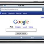 Google browser displayed on a mobile phone