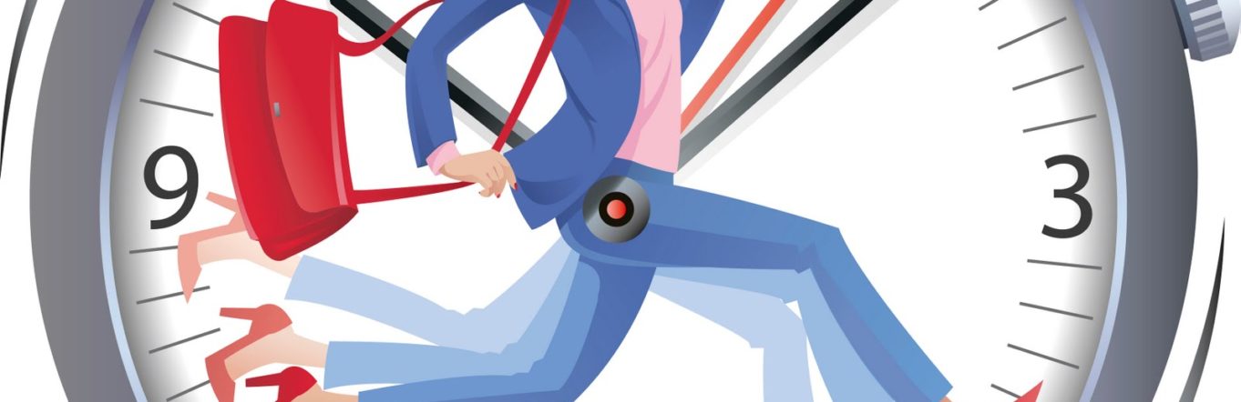 clock with image of running woman inside of it