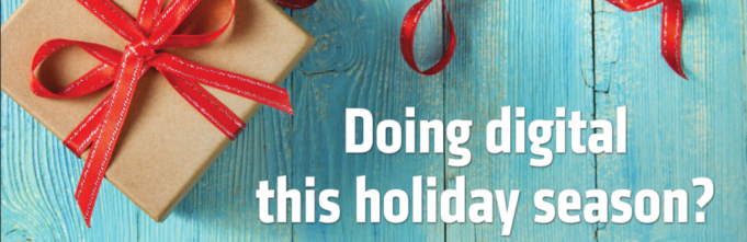 Banner with present reading, "Doing digital this holiday season? It's time to optimize."