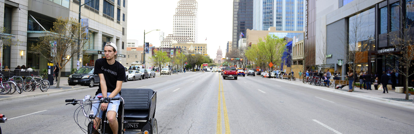 A pedicab driver