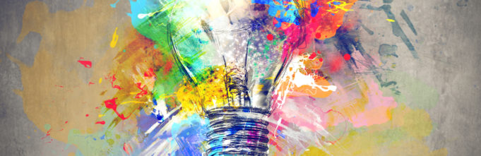 A painting of a light bulb