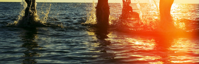 People playing and having fun in the water