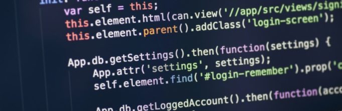 Javascript code on computer screen