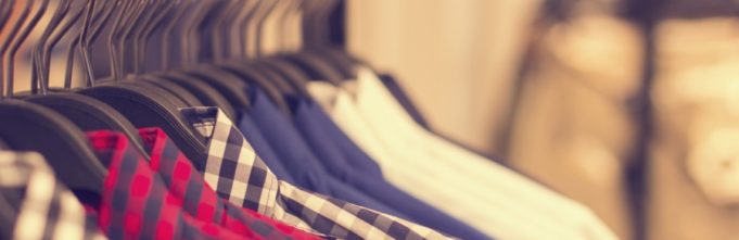 Plaid shirts in boutique