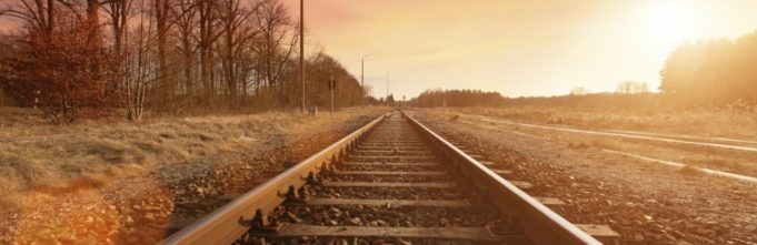 Railroad in the evening sun