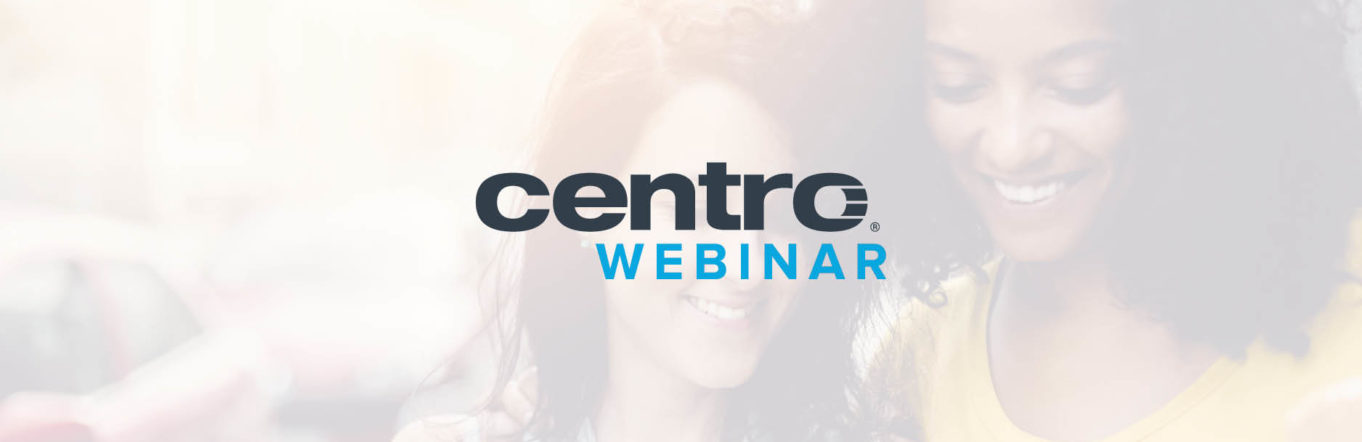 Centro Webinar logo with background photo of two women smiling