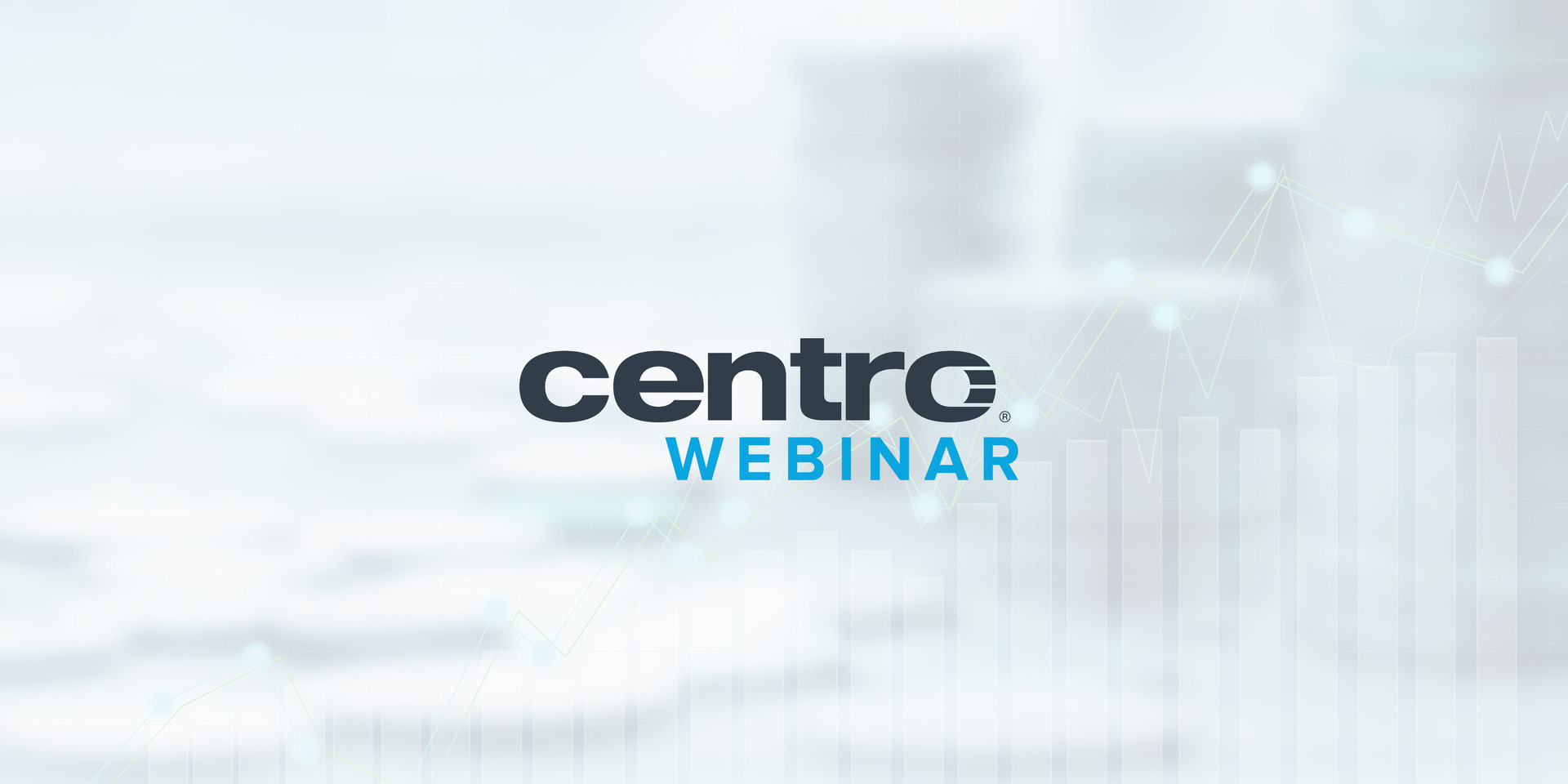 Centro Webinar logo overlayed on a graph showing revenue growth