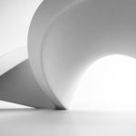 Architectural curve design in white