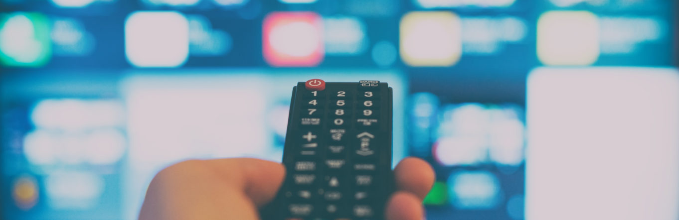 remote pointed at TV
