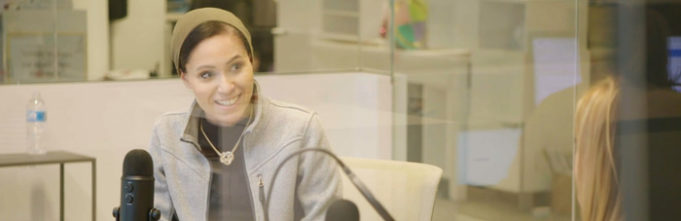 Photograph of Noor during a podcast episode.