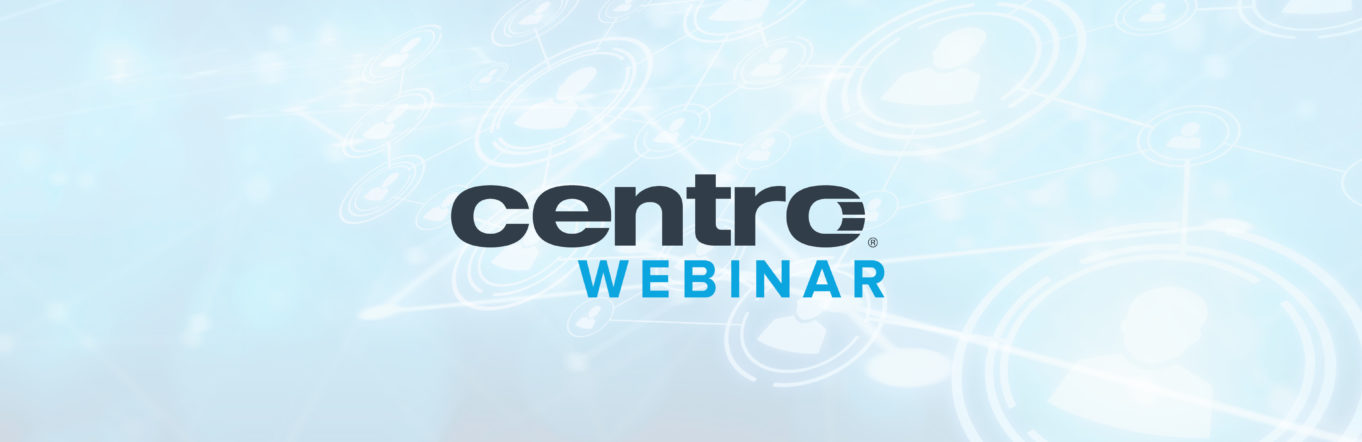 Centro Webinar logo with social media background