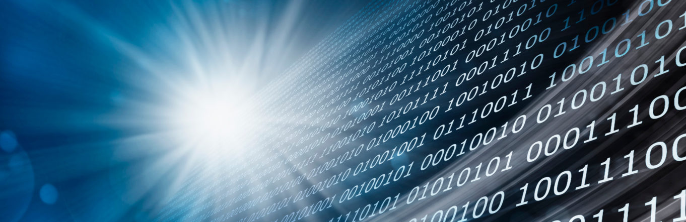 Bright light coming from behind lines of code