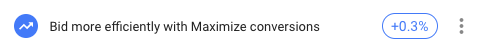 Example of a recommendation to switch to smart bidding