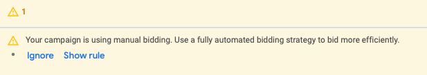 You can also ignore individual recommendations in Google Ads Editor