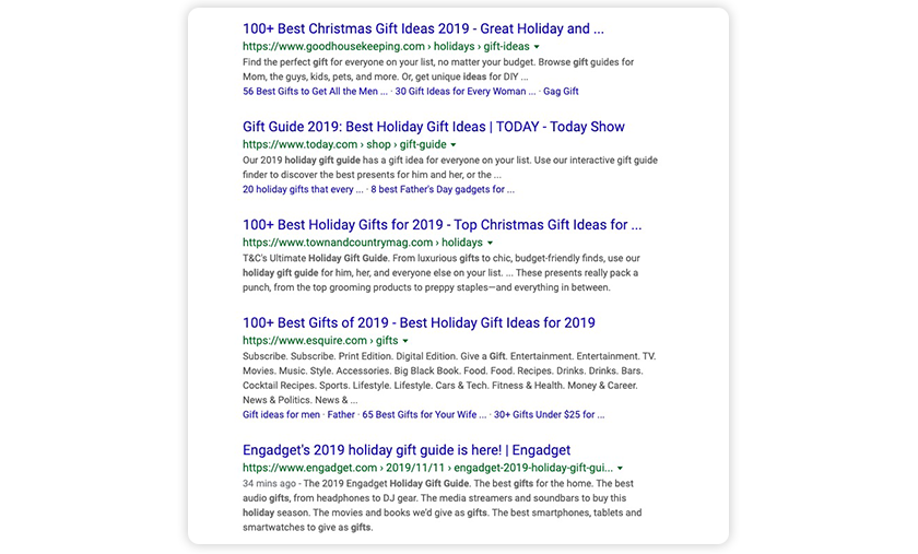 Target gift-givers by including social proof from happy customers