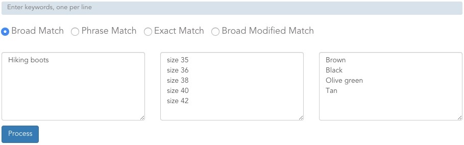 PPC keyword multiplier tool example
