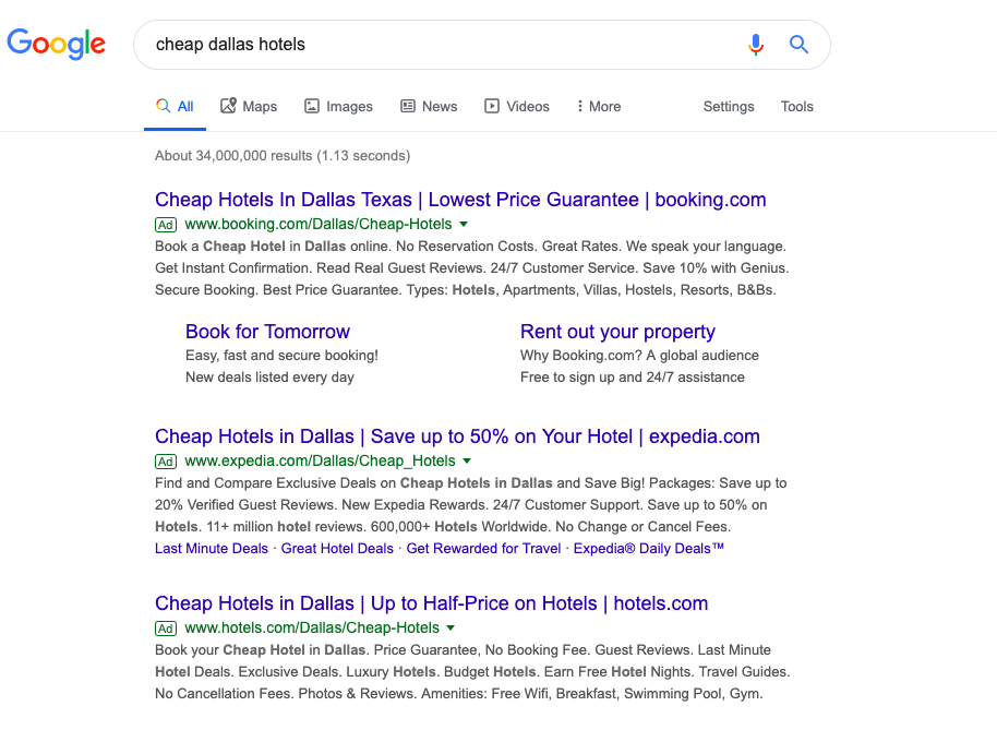 There’s no way to tell the difference between dynamic search ads and regular PPC ads in Google