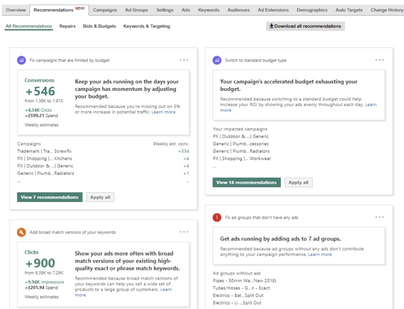 Bing Recommendations