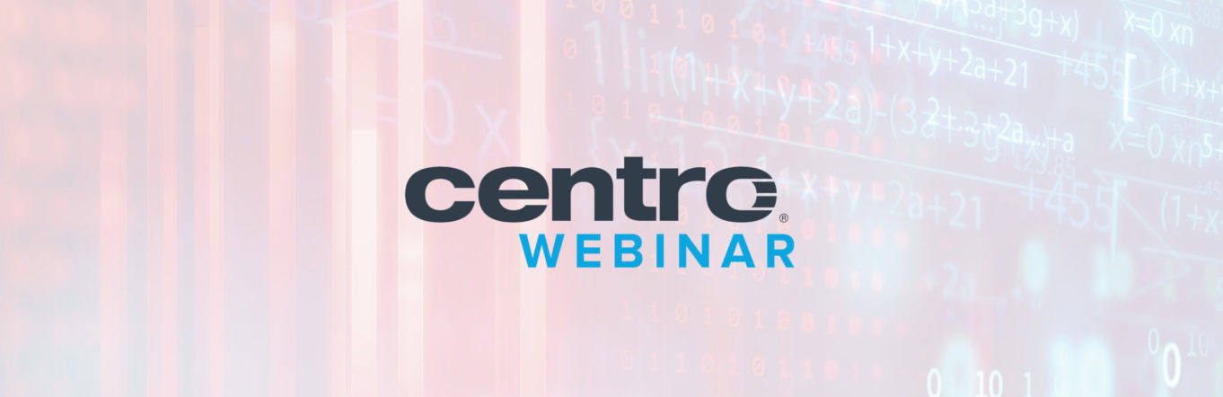 Centro webinar logo with techy background