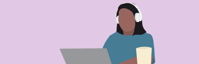 Illustration of someone working from home