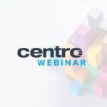 Centro Webinar logo overlaid on a rubik's cube-like object