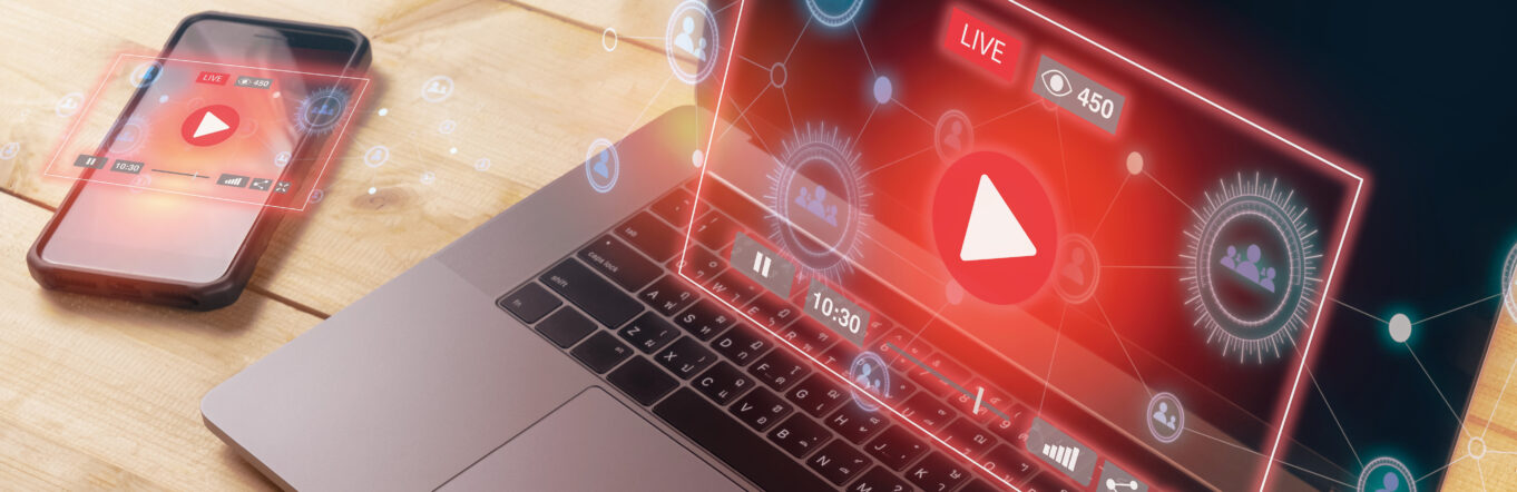 Laptop playing a video