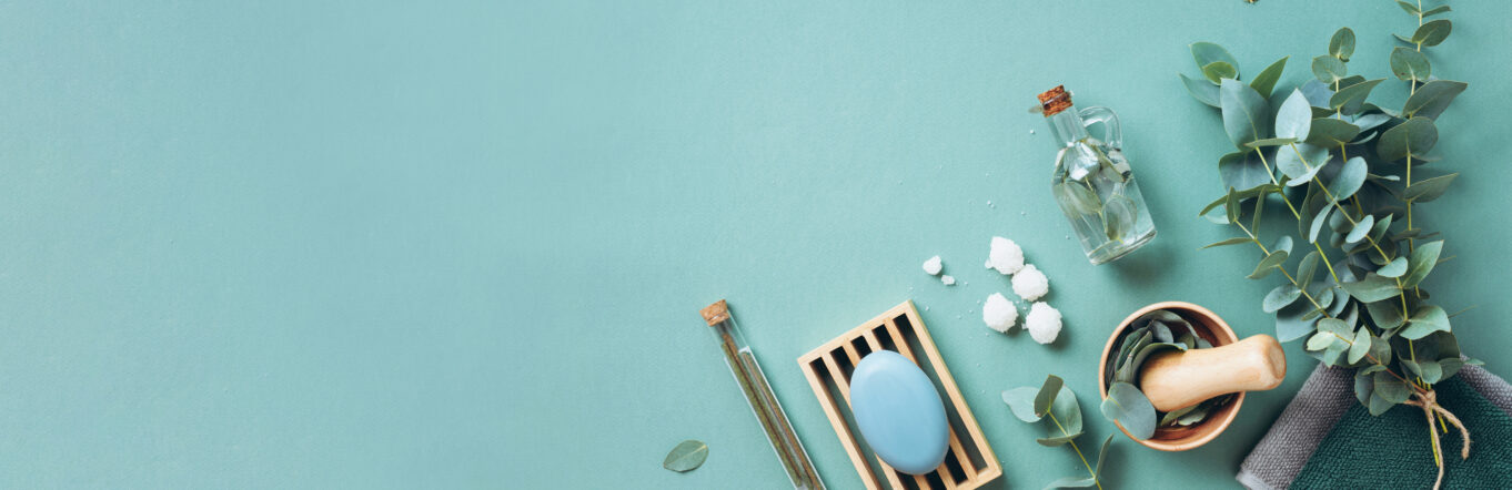 Collection of wellness items such as soap