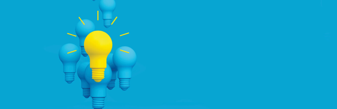 Illustration of lightbulbs on a blue background