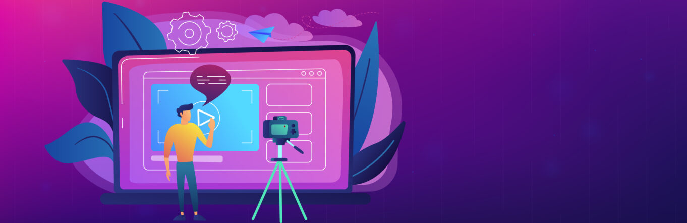 Illustration of a person creating a video